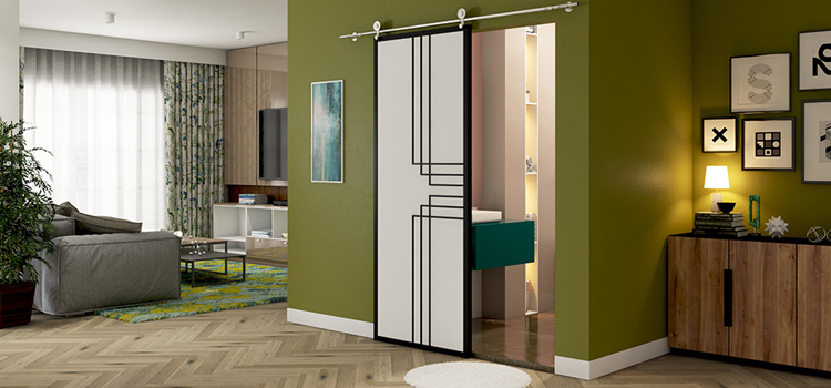 sliding bathroom door installation in Escalon